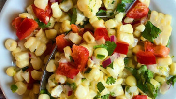 Grilled Corn Salad Recipe with a Tangy Lime Vinaigrette recipe #grilling #corn #salad #summer #recipe