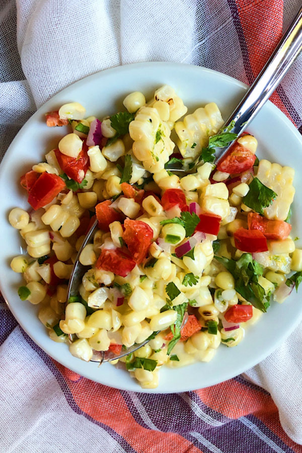 Grilled Corn Salad Recipe with a Tangy Lime Vinaigrette recipe #grilling #corn #salad #summer #recipe