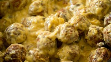Slow Cooker Cheesy Mushroom Meatballs Recipe