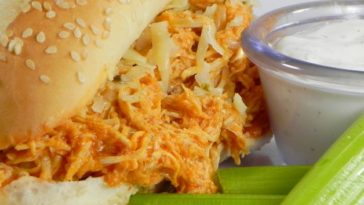 Slow Cooker Buffalo Chicken Sandwiches recipe