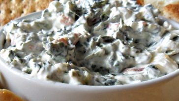 Best Spinach Dip Ever Recipe - A flavorful spinach mixture fills a tasty bread bowl. #spinach #spinachdip #spinachdiprecipe #spinachrecipe #spinachrecipes #recipes