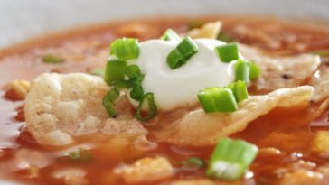 Chicken Tortilla Soup Recipe - An easy to make soup that's quite good. Fresh chicken and tortilla chips with vegetables. Makes for a delicious, warm soup. #chicken #tortilla #soup #chickentortilla #chickentortillasoup #chickensouprecipe #souprecipe #tortillasouprecipe #recipes #chickenrecipe