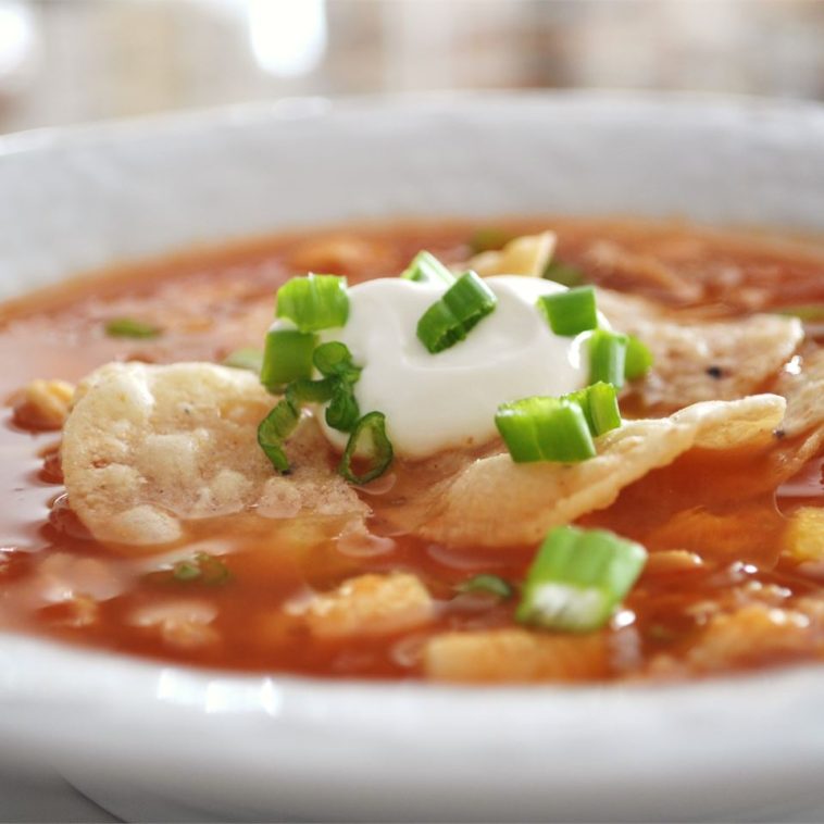 Chicken Tortilla Soup Recipe - An easy to make soup that's quite good. Fresh chicken and tortilla chips with vegetables. Makes for a delicious, warm soup. #chicken #tortilla #soup #chickentortilla #chickentortillasoup #chickensouprecipe #souprecipe #tortillasouprecipe #recipes #chickenrecipe