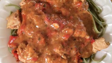 Chicken with Sun-Dried Tomato and Roasted Pepper Cream Sauce Recipe