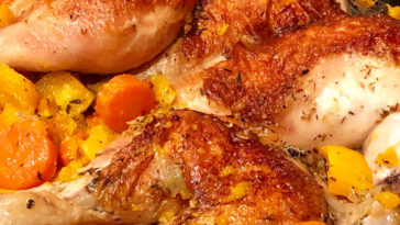 Braise-Roasted Chicken with Lemon and Carrots Recipe