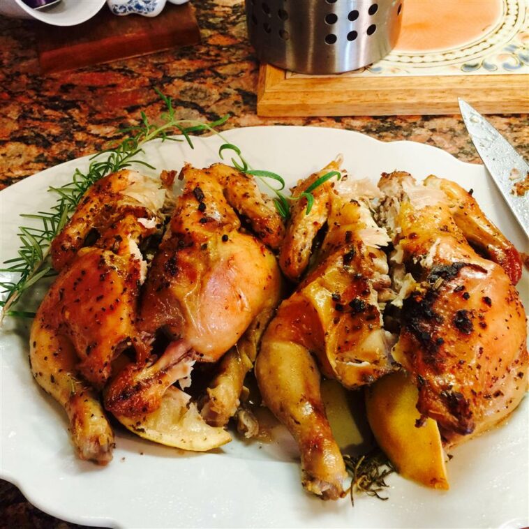 Cornish Game Hens with Garlic and Rosemary Recipe