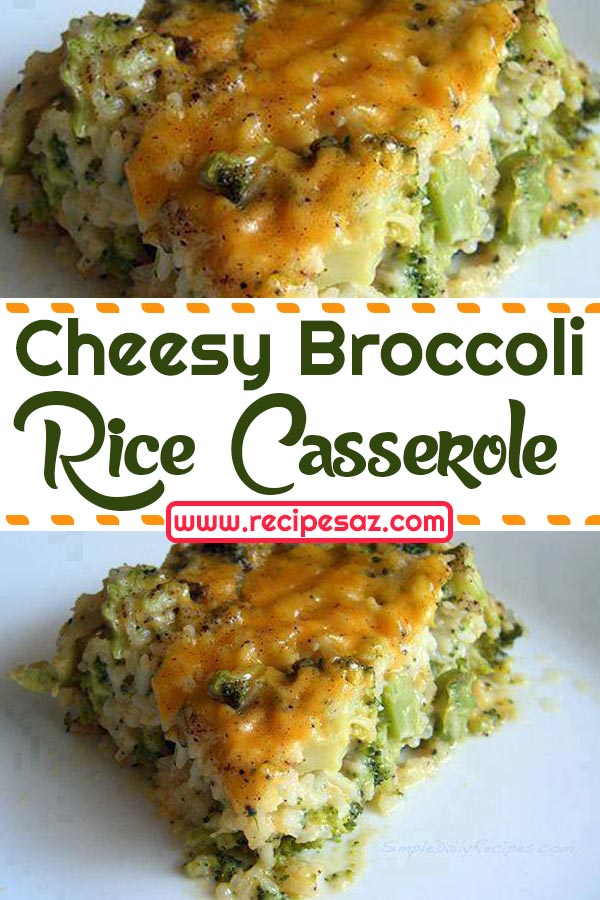 Cheesy Broccoli and Rice Casserole Recipe #cheesy #broccoli #rice #casserole #cheesyrecipes #broccolirecipes #ricerecipes #broccolicasserole #ricecasserole #casserolerecipes #recipes #recipesaz