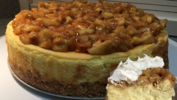 Apple Cheesecake with Caramel Sauce Recipe