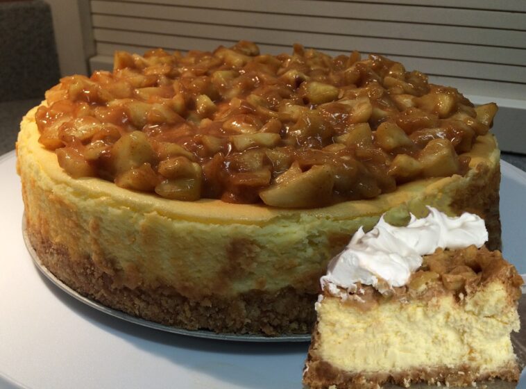 Apple Cheesecake with Caramel Sauce Recipe