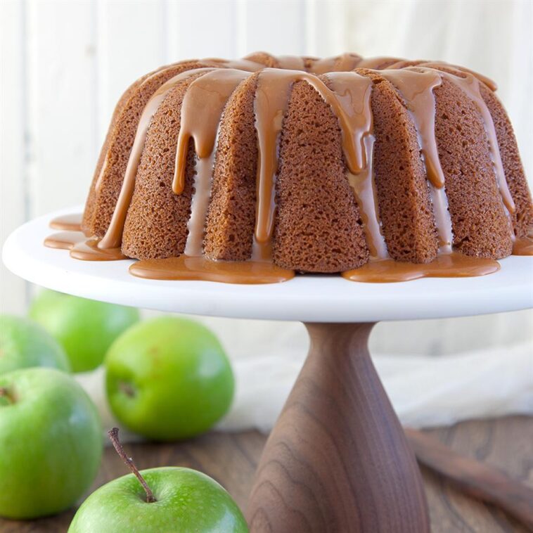 Apple Harvest Pound Cake with Caramel Glaze Recipe