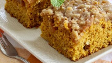 Pumpkin Coffee Cake with a Brown Sugar Glaze Recipe