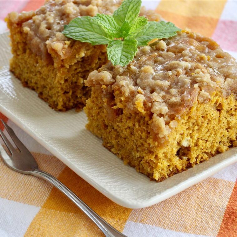 Pumpkin Coffee Cake with a Brown Sugar Glaze Recipe