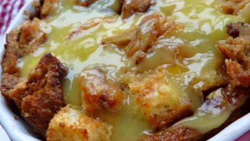 Rum Raisin Bread Pudding with Warm Vanilla Sauce Recipe